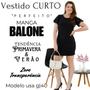 Imagem de Vestido Curto Casual Canelado Manga Balonê Moda Feminina Primavera Verão Slim 3063A