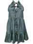 Imagem de Vestido Curto Indiano Alça Seda Estampado BOHO com Cordão 