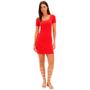 Imagem de Vestido Curto Lança Perfume Canelado Pr25 Vermelho Feminino