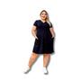 Imagem de Vestido Curto Plus Size Soltinho Com Bolso E Manga Decote V Moda Tendencia