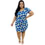 Imagem de Vestido Curto Plus Size T-shirt Casual Estampado Malha