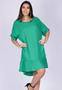 Imagem de Vestido Curto Viscose Mullet Amplo Babado Verde Jade