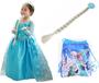 Imagem de Vestido Da Frozen Elsa Princesa Disney com acessórios completo
