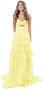 Imagem de Vestido de baile feminino Yuxin 2025, chiffon floral em 3D, amarelo evasê
