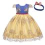 Imagem de Vestido de batizado HOIZOSG Snow White com chapéu para meninas