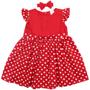 Imagem de Vestido de Bebê Babadinho Poá Vermelho 2 Peças