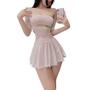 Imagem de Vestido de camisola de lingerie SINROYEE Sexy Silk Cheongsam White