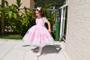 Imagem de Vestido de dama formatura florista  curto todo renda rosa e branco + luva