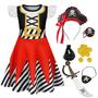 Imagem de Vestido de fantasia Eledobby Pirate para meninas, festa de Halloween 5T 6