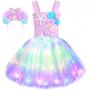 Imagem de Vestido de fantasia SKCAIHT Mermaid com luzes LED para meninas de 5 a 6 anos