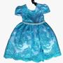 Imagem de Vestido De Festa Infantil Longo Azul De Renda Com Luva 2135 - Tamanho 1