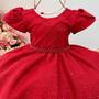 Imagem de Vestido de festa vermelho com cinto de perolas e saiote de tule md5073