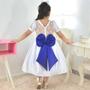 Imagem de Vestido de Formatura Infantil ABC: Branco com Detalhes em Azul Royal