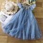 Imagem de Vestido de Princesa Azul com Lantejoulas para Meninas (3 a 8 anos) - Ideal para Festas e Verão