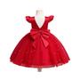 Imagem de Vestido De Princesa De Natal Vermelho Para Criança Menina Bonito Bebê Primeiro Aniversário Festa