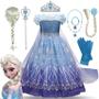 Imagem de Vestido de Princesa Elsa Frozen para Meninas - Fantasia Infantil com Lantejoulas