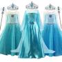 Imagem de Vestido de Princesa Elsa para Meninas (3 a 10 anos) - Ideal para Festa, Aniversário ou Halloween