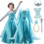 Imagem de Vestido de Princesa Elsa para Meninas (3 a 10 anos) - Ideal para Festa, Aniversário ou Halloween