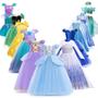 Imagem de Vestido de Princesa Infantil para Halloween - Cinderela, Rapunzel, Bela, Aurora, Anna, Elsa e Sereia