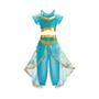 Imagem de Vestido de Princesa Jasmine para Meninas - Fantasia de Halloween e Carnaval com Lantejoulas