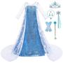 Imagem de Vestido de princesa Luzlen Snow para meninas, azul, de 4 a 5 anos