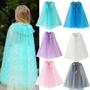 Imagem de Vestido de Princesa para Meninas - Capa de Tule com Lantejoulas - Cores Azul, Rosa e Branco