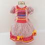 Imagem de Vestido De Quadrilha Infantil Luxo Em Algodão Festa Junina Vestido Caipira BK25