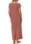 Imagem de Vestido de verão KIRUNDO Ribbed Knit Henley Maxi Dress Brick Red