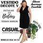 Imagem de Vestido Decotado C/Botões Ribana Anarruga Confort Moda Primavera Verão Plus Size Over 41524A