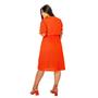 Imagem de Vestido Em Laise Midi Pls Size Com Botões E Decote Quadrado Com Cinto