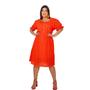 Imagem de Vestido Em Laise Midi Pls Size Com Botões E Decote Quadrado Com Cinto