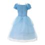 Imagem de Vestido Fantasia Carnaval Halloween Infantil Princesa Cinderela Azul