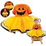 Imagem de Vestido Fantasia Infantil Hallowen Abobora Dia das Bruxas Elegante