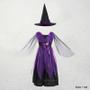 Imagem de Vestido Fantasia Infantil Juvenil Adulto Luxo Festa de Halloween Dia das Bruxas Bruxinha Roxo e Preto + Chapéu