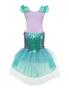 Imagem de Vestido Fantasia Infantil Luxo Princesa Sereia Ariel Lilás e Verde