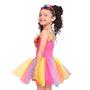 Imagem de Vestido Fantasia Infantil Palhacinha Mimmi Laço Colorido Carnaval Tango