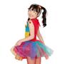 Imagem de Vestido Fantasia Infantil Palhacinha Mimosa Colorida Carnaval Tango