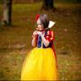 Imagem de Vestido Fantasia Infantil Princesa Branca De Neve Super Luxo