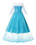 Imagem de Vestido Fantasia Infantil Rainha Elsa Frozen Luxo Manga Branca + kit Acessórios