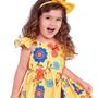 Imagem de Vestido Feminino Baby Amarelo Flores