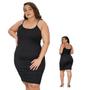 Imagem de Vestido Feminino Canelado Alcinha Plus Size Tamanhos Grandes