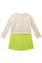 Imagem de Vestido Feminino Canelado Neon Menina Manga Curta e Sobreposição Manga Longa Infantil - Kukiê