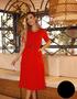 Imagem de Vestido Feminino Casual Vermelho Midi