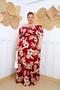 Imagem de Vestido Feminino Cigana Viscolinho Tamanho Único Plus Size, veste 48 até 54 Manga Flare - Longo