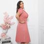 Imagem de Vestido Feminino Culto Lindo Cinto Moda Evangélica Godê Novidade Oferta