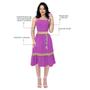 Imagem de Vestido Feminino Curto Casual de Alcinha Babado Acima do Joelho Confortável Evangélico C/ Bojo Estiloso Moderno Moda