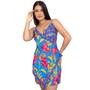 Imagem de Vestido Feminino Curto Casual Florido Elegante Moda Estiloso Fresquinho Praia Tendência Floral Média Decote em V Alcinha