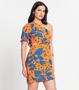 Imagem de Vestido Feminino Curto Nula Manga Estampado Select Laranja