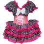 Imagem de Vestido Feminino de Festa Junina Luxo Xadrez Super Rodado Acinturado Com Espartilho Tamanhos do 32 a 50