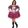 Imagem de Vestido Feminino de Festa Junina Luxo Xadrez Super Rodado Acinturado Com Espartilho Tamanhos do 32 a 50